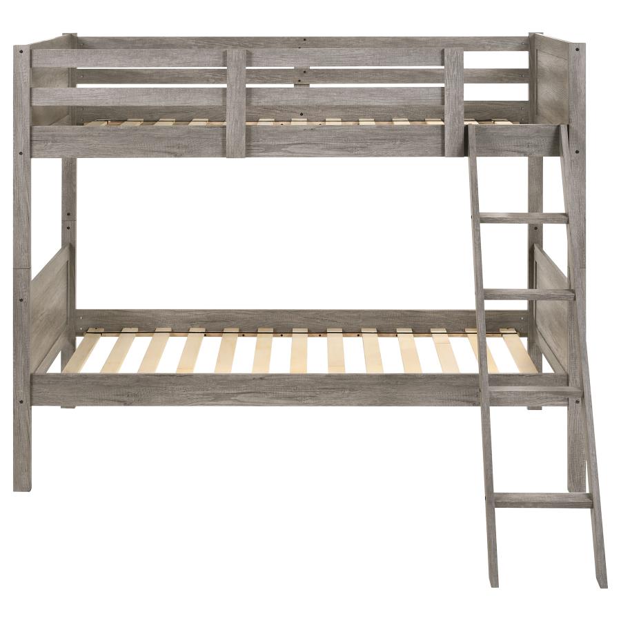 (image for) Ryder Wood Twin Over Twin Bunk Bed Weathered Taupe