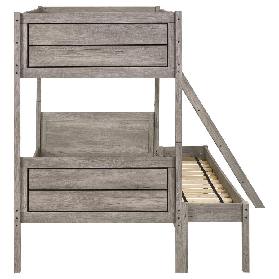 (image for) Ryder Wood Twin Over Full Bunk Bed Weathered Taupe