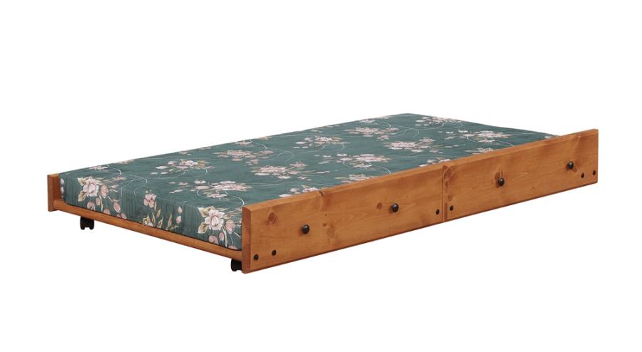 (image for) Wrangle Hill Wood Trundle with Bunkie Mattress Amber Wash