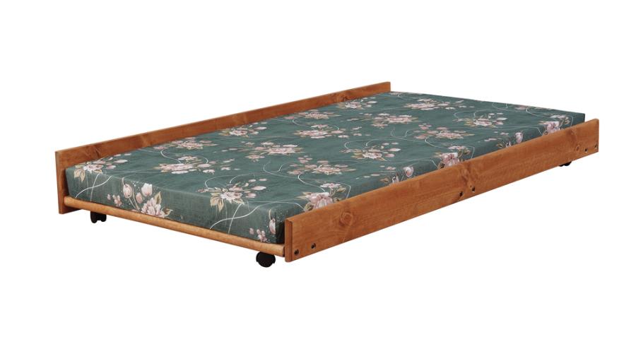 (image for) Wrangle Hill Wood Trundle with Bunkie Mattress Amber Wash