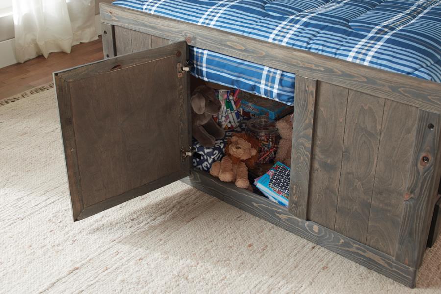 (image for) Wrangle Hill Wood Twin Storage Bookcase Bed Gunsmoke