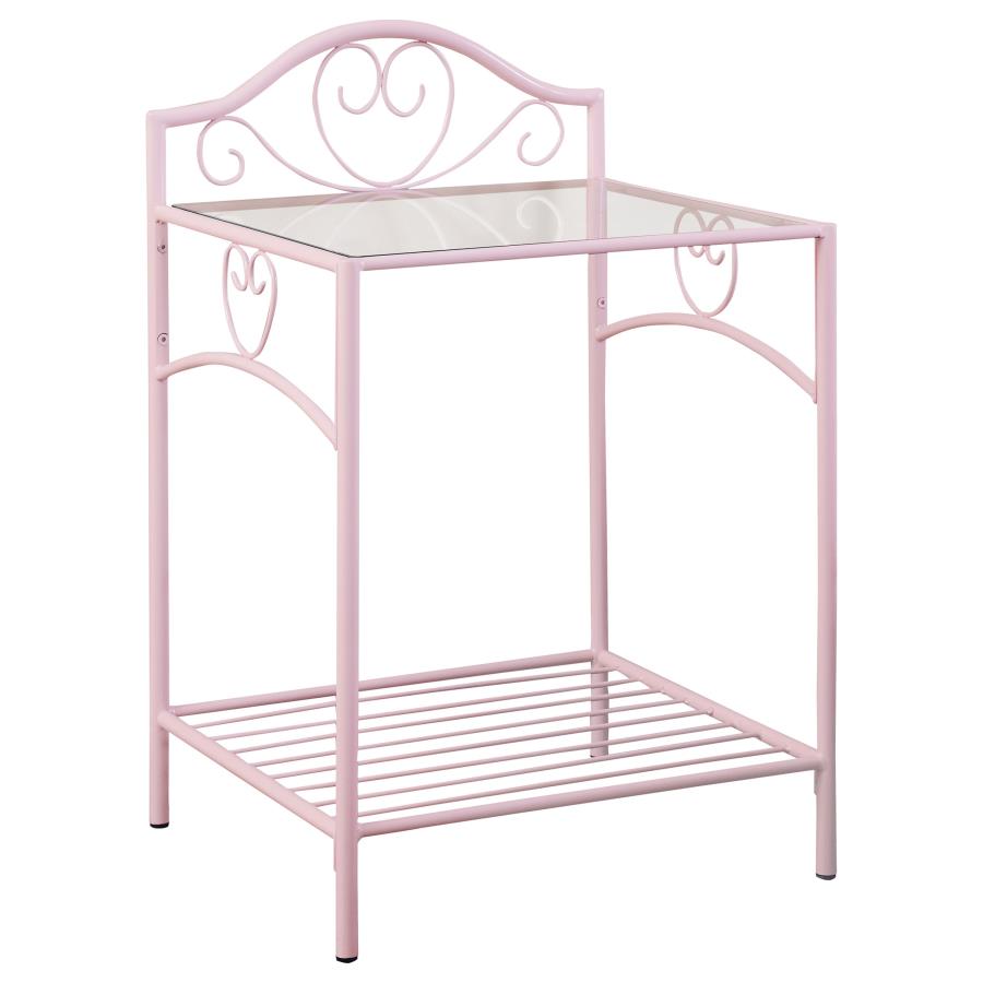 (image for) Massi Metal 1-shelf Nightstand Powder Pink