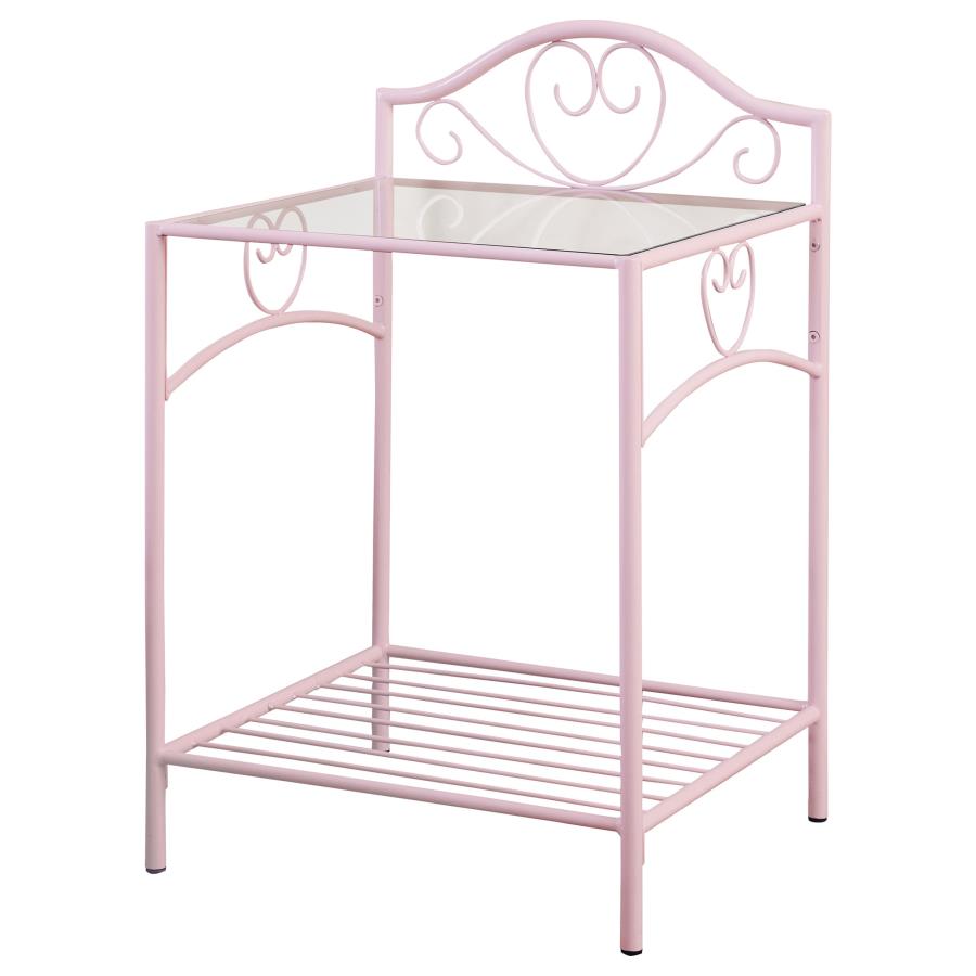 (image for) Massi Metal 1-shelf Nightstand Powder Pink