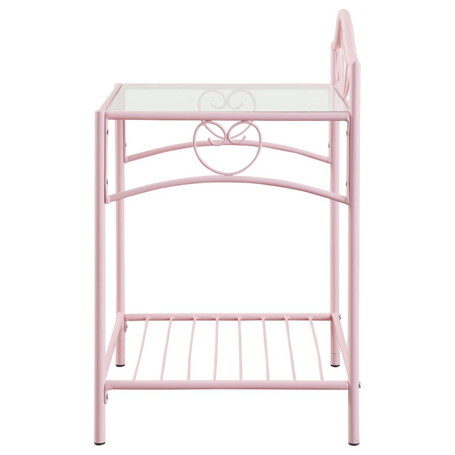 (image for) Massi Metal 1-shelf Nightstand Powder Pink