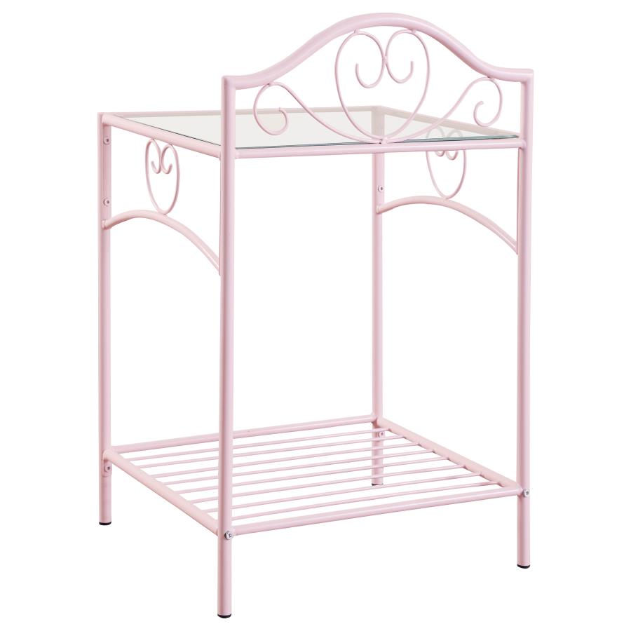 (image for) Massi Metal 1-shelf Nightstand Powder Pink