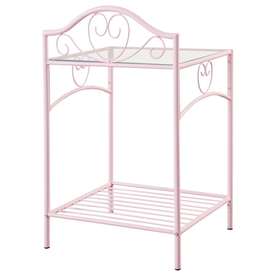 (image for) Massi Metal 1-shelf Nightstand Powder Pink