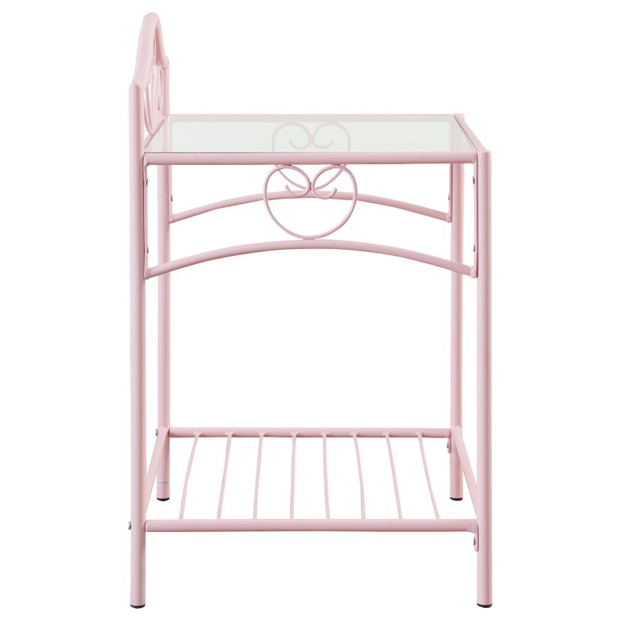 (image for) Massi Metal 1-shelf Nightstand Powder Pink