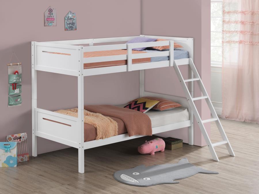 (image for) Littleton Wood Twin Over Twin Bunk Bed White