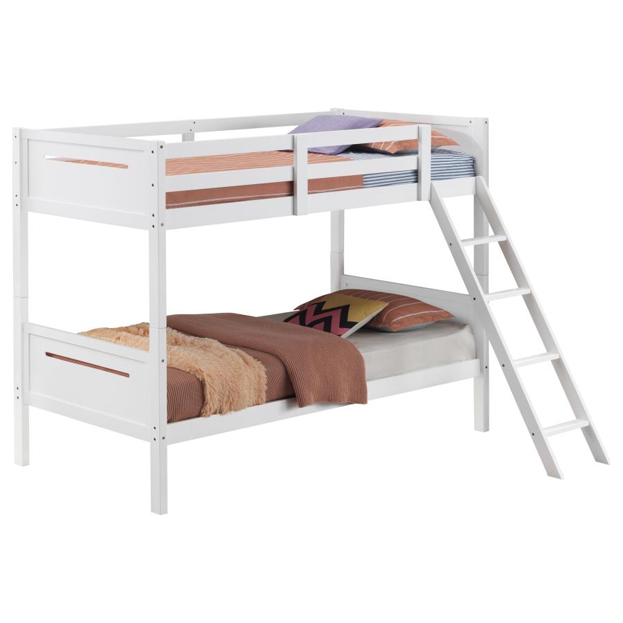 (image for) Littleton Wood Twin Over Twin Bunk Bed White