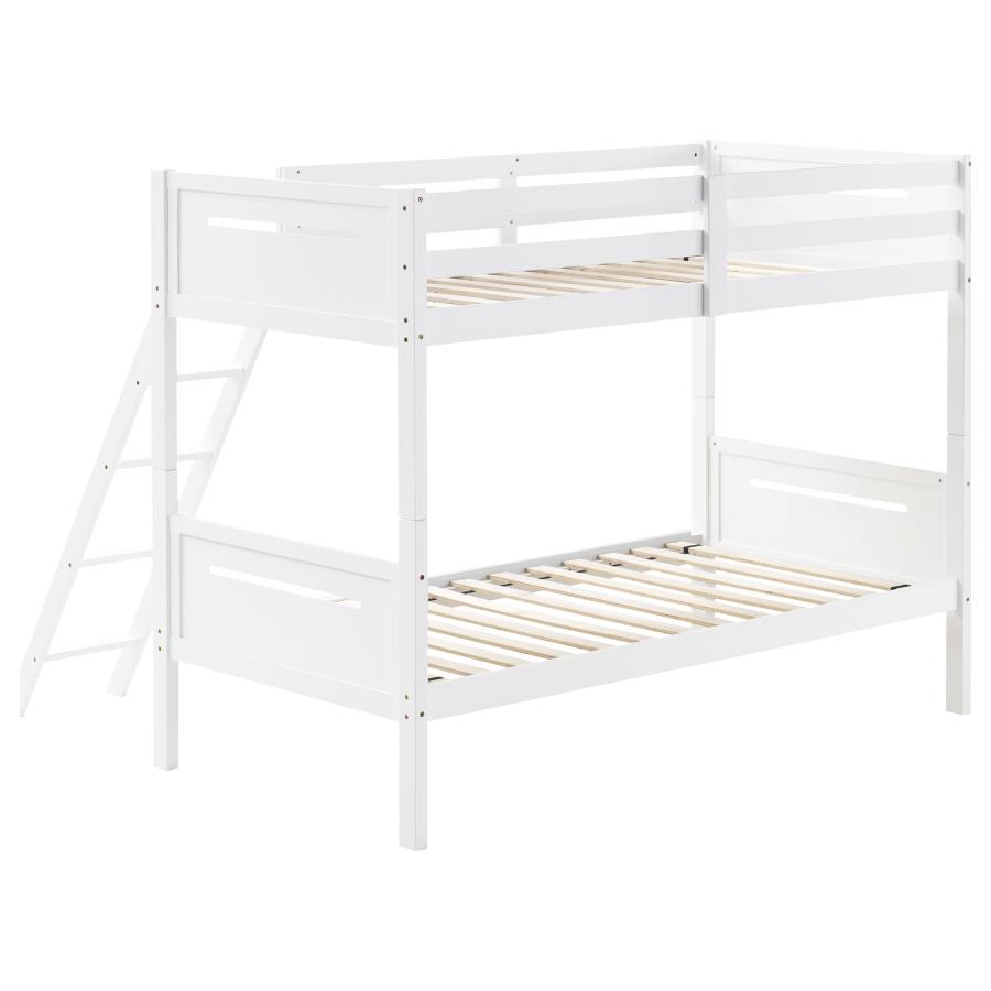 (image for) Littleton Wood Twin Over Twin Bunk Bed White