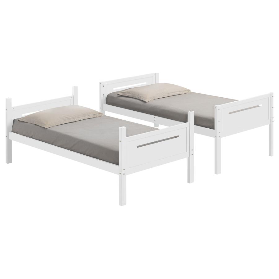 (image for) Littleton Wood Twin Over Twin Bunk Bed White