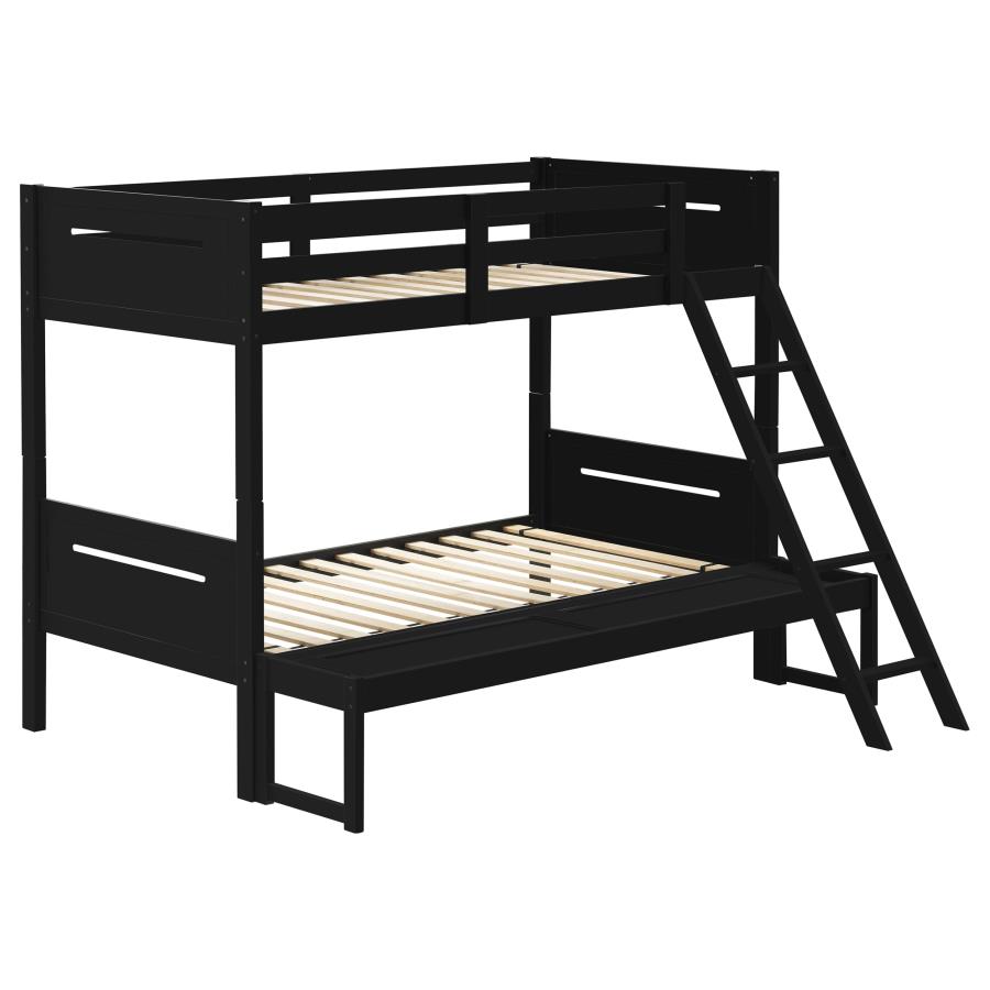 (image for) Littleton Wood Twin Over Full Bunk Bed Black