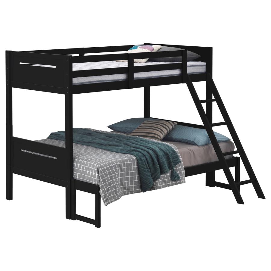 (image for) Littleton Wood Twin Over Full Bunk Bed Black