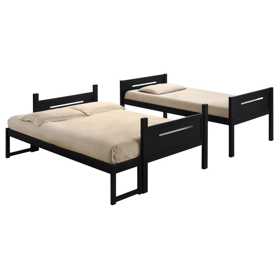 (image for) Littleton Wood Twin Over Full Bunk Bed Black