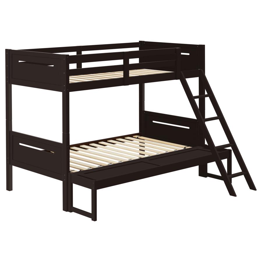 (image for) Littleton Wood Twin Over Full Bunk Bed Espresso - Click Image to Close