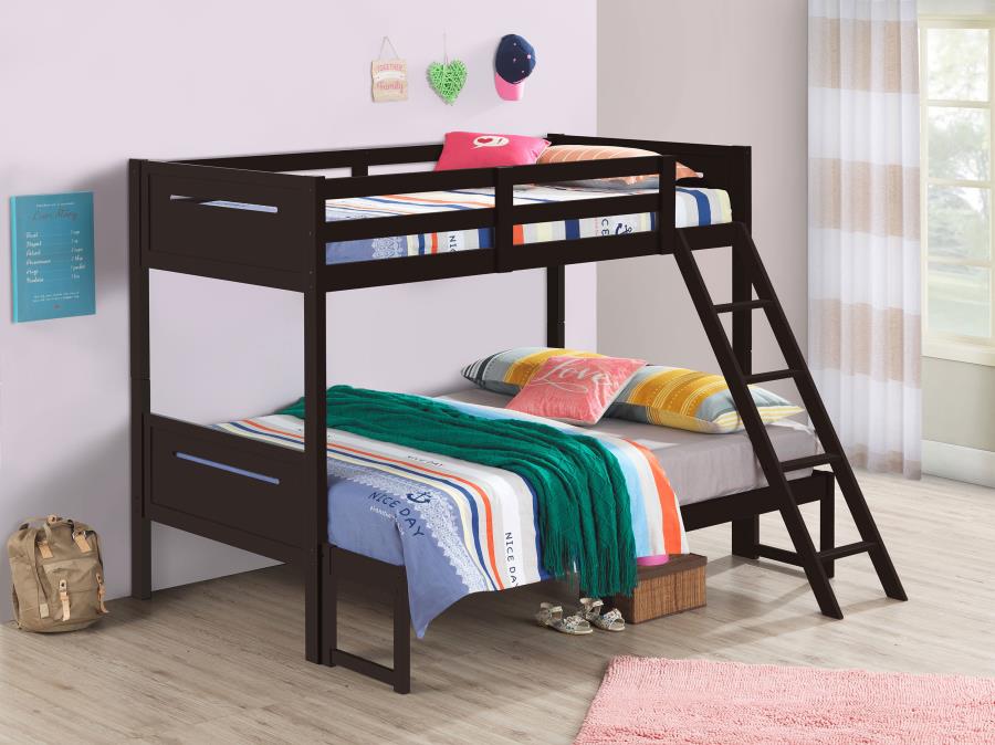 (image for) Littleton Wood Twin Over Full Bunk Bed Espresso