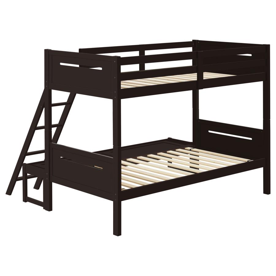 (image for) Littleton Wood Twin Over Full Bunk Bed Espresso