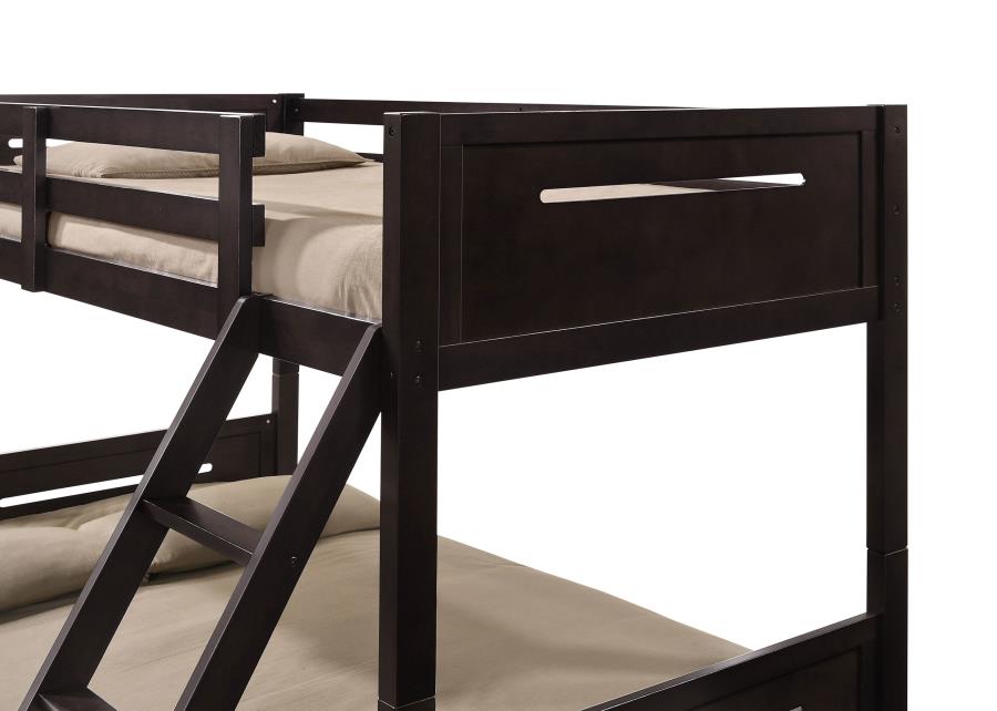 (image for) Littleton Wood Twin Over Full Bunk Bed Espresso