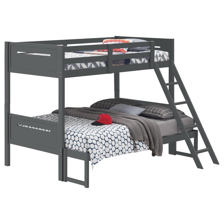 (image for) Littleton Wood Twin Over Full Bunk Bed Grey