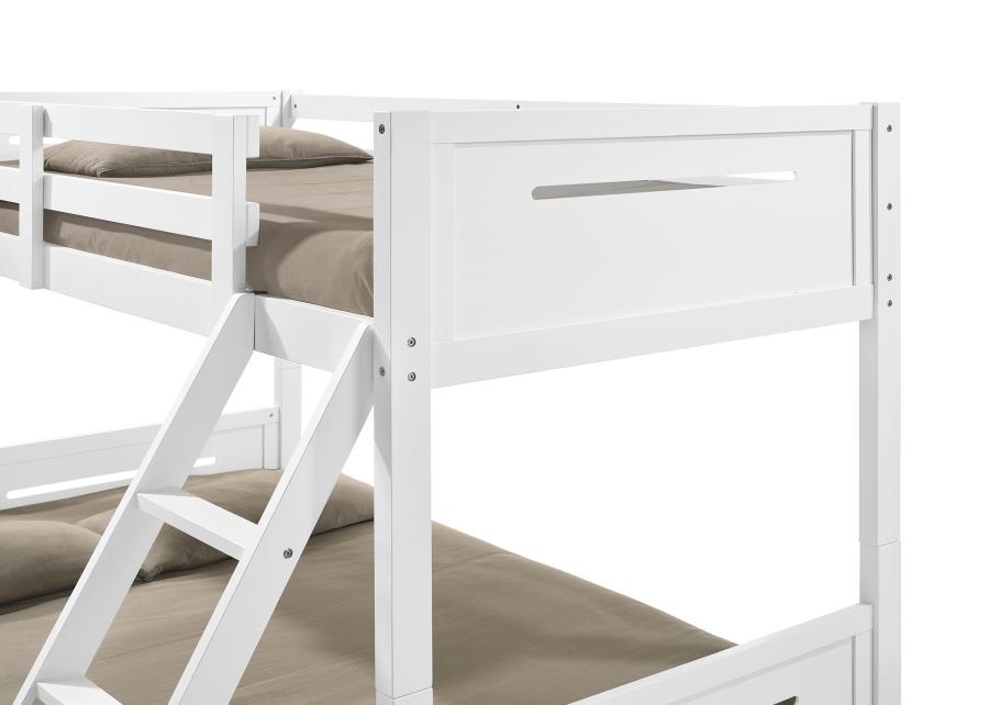 (image for) Littleton Wood Twin Over Full Bunk Bed White