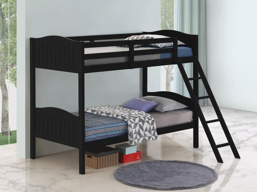 (image for) Arlo Wood Twin Over Twin Bunk Bed Black