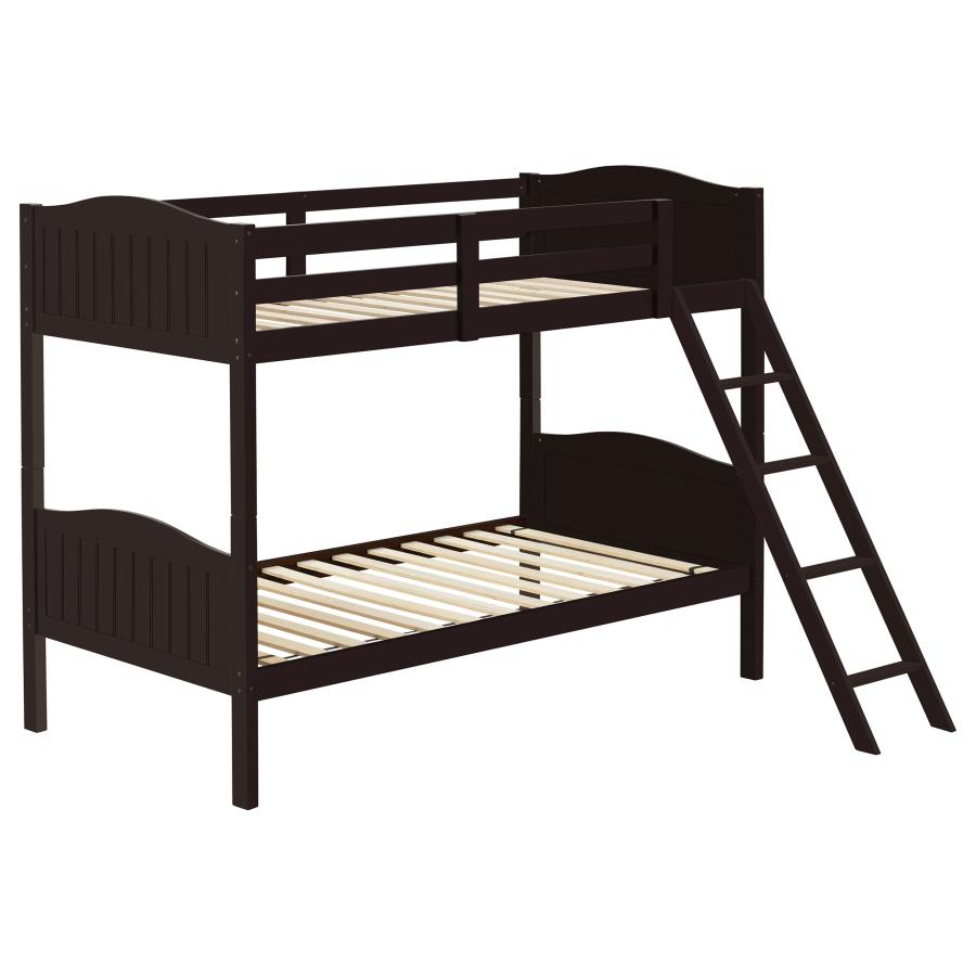 (image for) Arlo Wood Twin Over Twin Bunk Bed Espresso