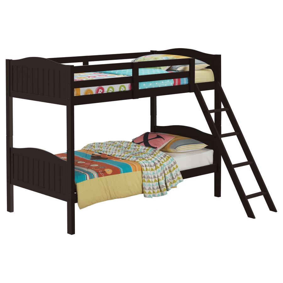 (image for) Arlo Wood Twin Over Twin Bunk Bed Espresso