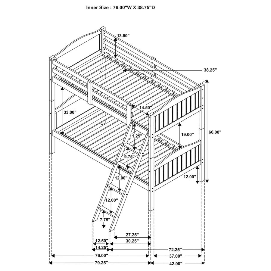 (image for) Arlo Wood Twin Over Twin Bunk Bed Espresso