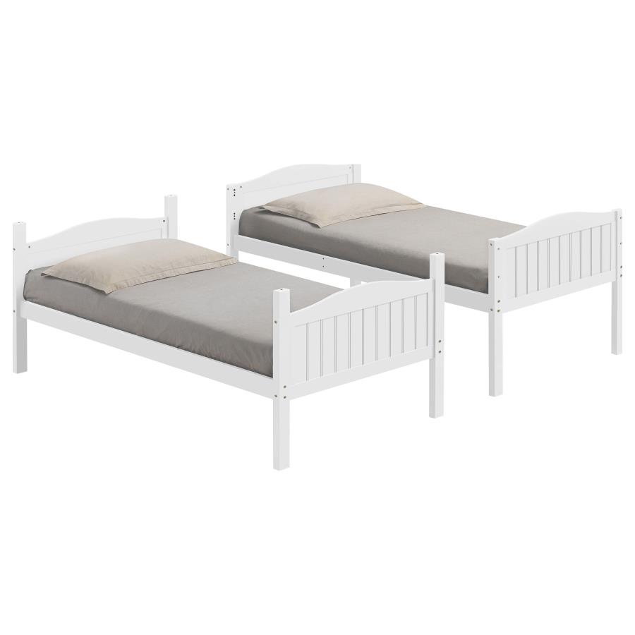 (image for) Arlo Wood Twin Over Twin Bunk Bed White