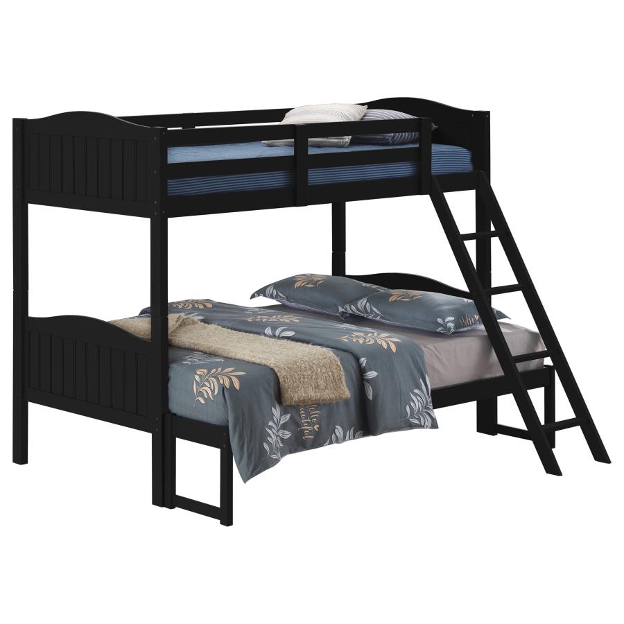 (image for) Arlo Wood Twin Over Full Bunk Bed Black