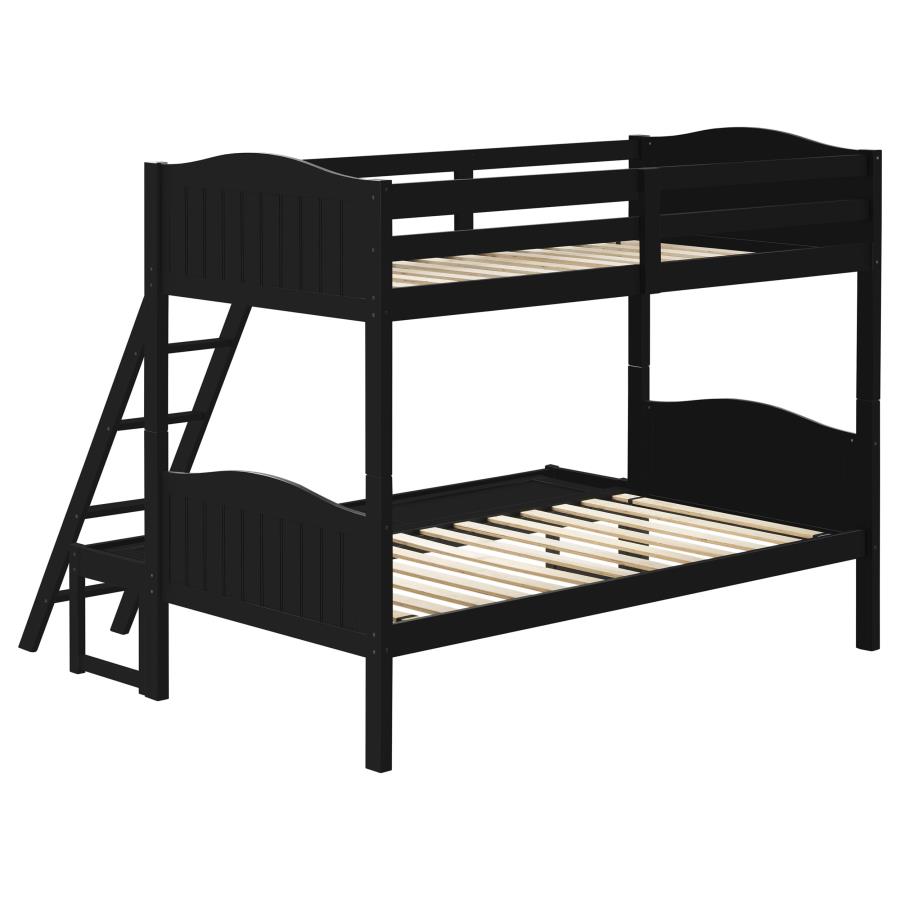 (image for) Arlo Wood Twin Over Full Bunk Bed Black