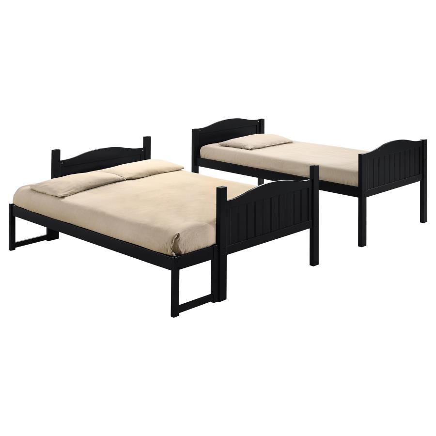 (image for) Arlo Wood Twin Over Full Bunk Bed Black