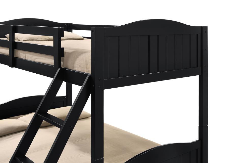 (image for) Arlo Wood Twin Over Full Bunk Bed Black