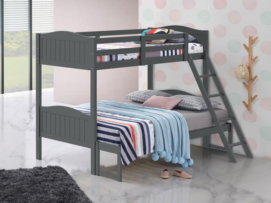 (image for) Arlo Wood Twin Over Full Bunk Bed Grey