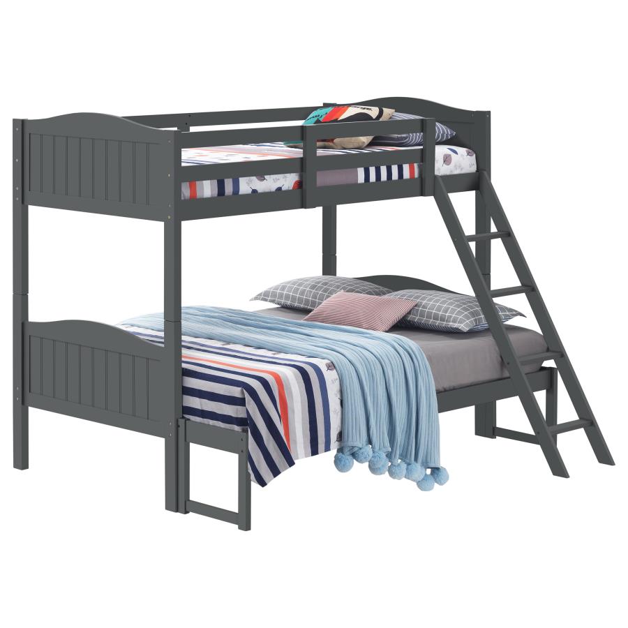 (image for) Arlo Wood Twin Over Full Bunk Bed Grey