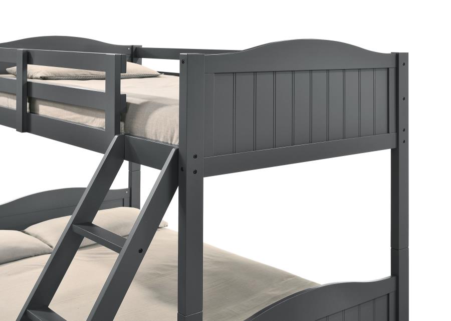 (image for) Arlo Wood Twin Over Full Bunk Bed Grey