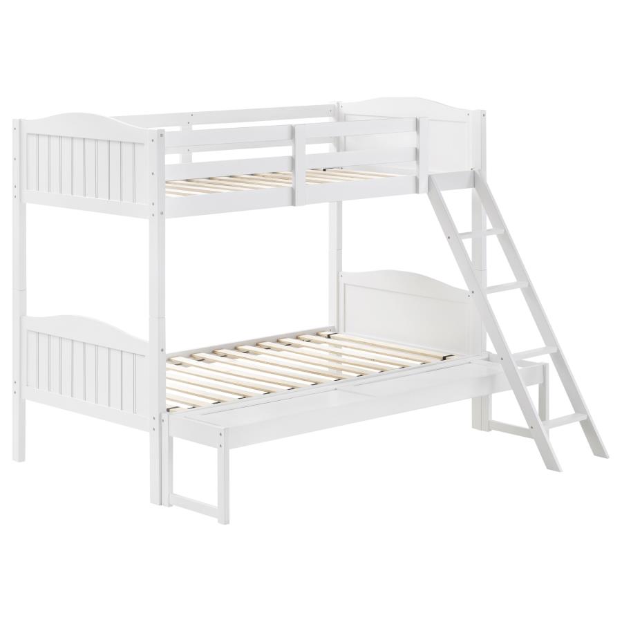 (image for) Arlo Wood Twin Over Full Bunk Bed White