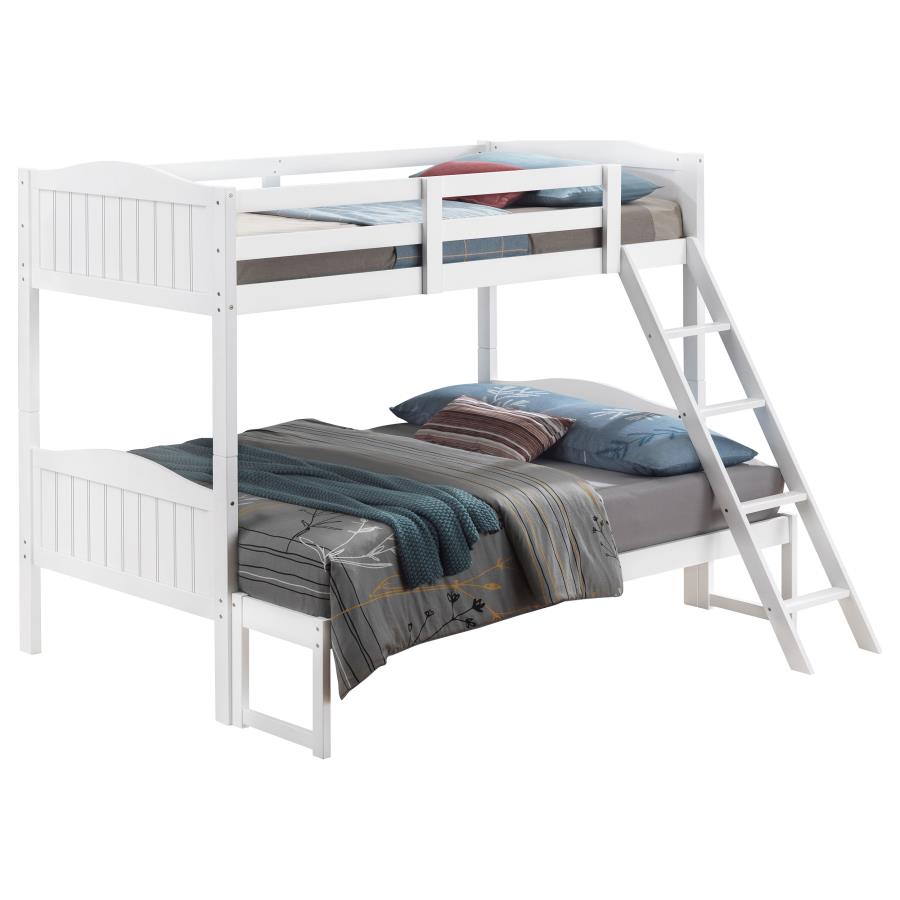 (image for) Arlo Wood Twin Over Full Bunk Bed White