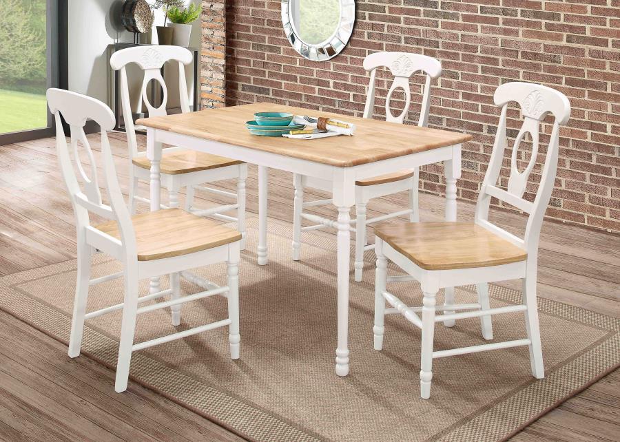 (image for) Taffee Rectangular 47-inch Solid Wood Dining Table White