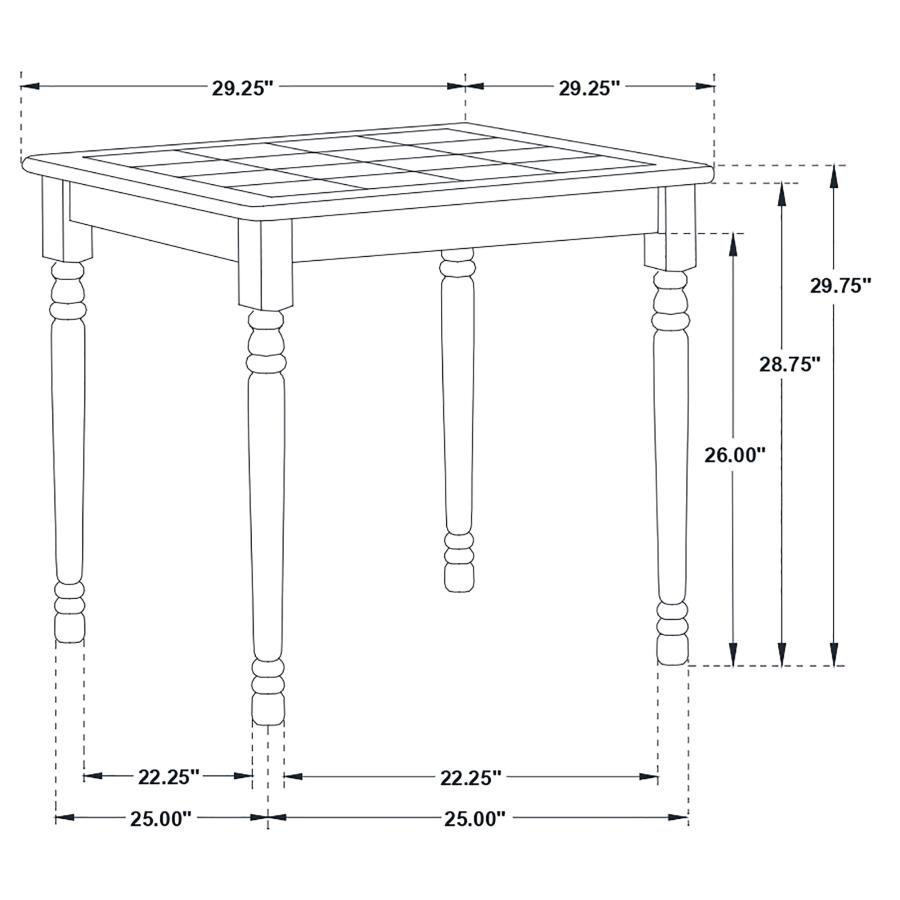 (image for) Carlene Square 29-inch Wood Tile Top Dining Table White