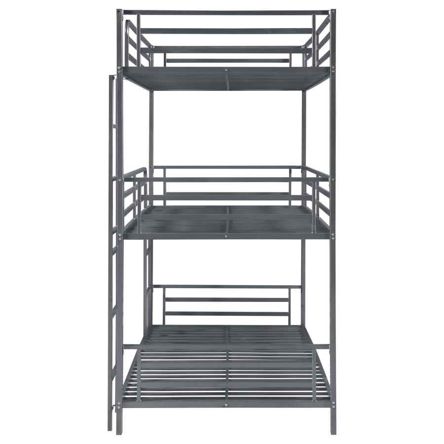 (image for) Maynard Metal Twin Triple Bunk Bed Gunmetal