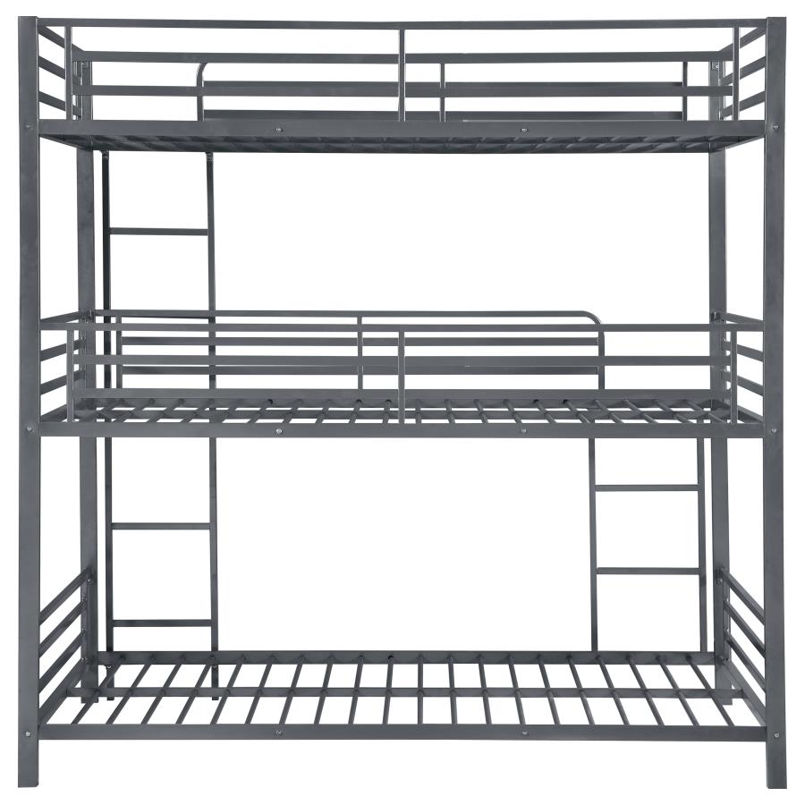 (image for) Maynard Metal Twin Triple Bunk Bed Gunmetal