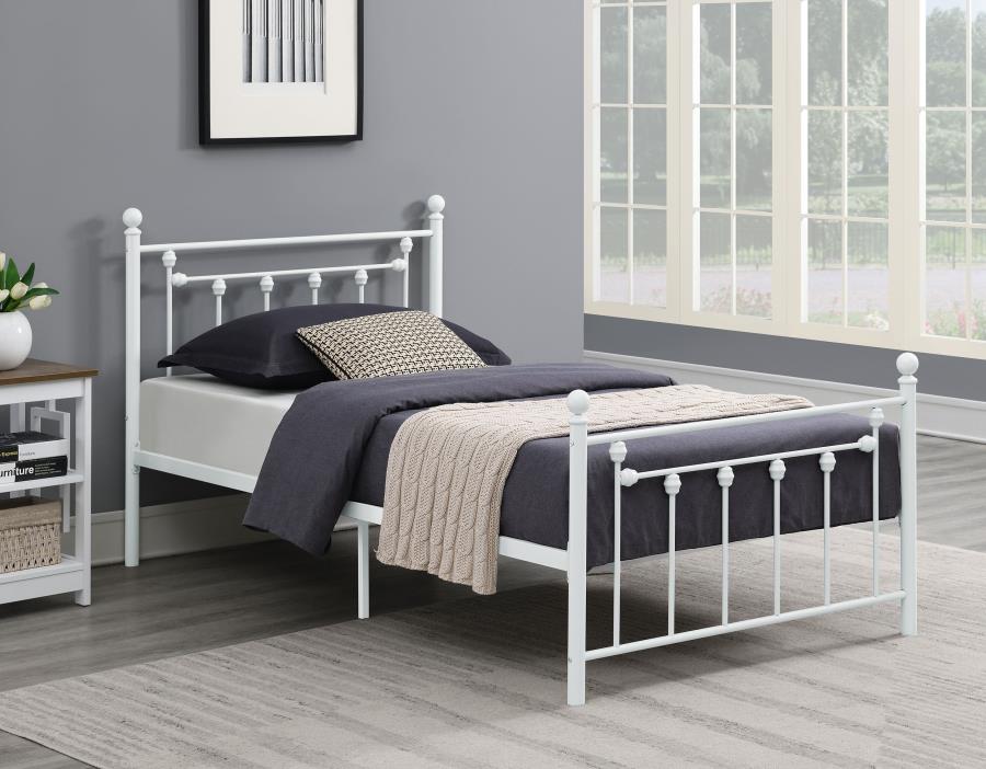 (image for) Canon Metal Twin Open Frame Bed White