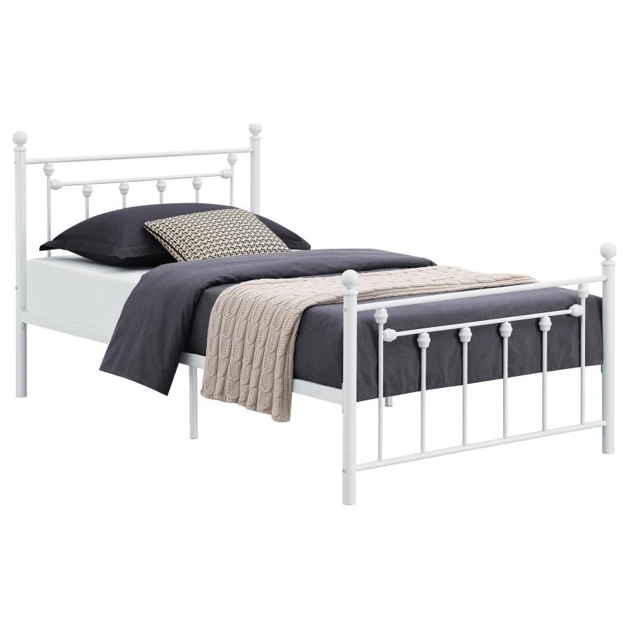 (image for) Canon Metal Twin Open Frame Bed White