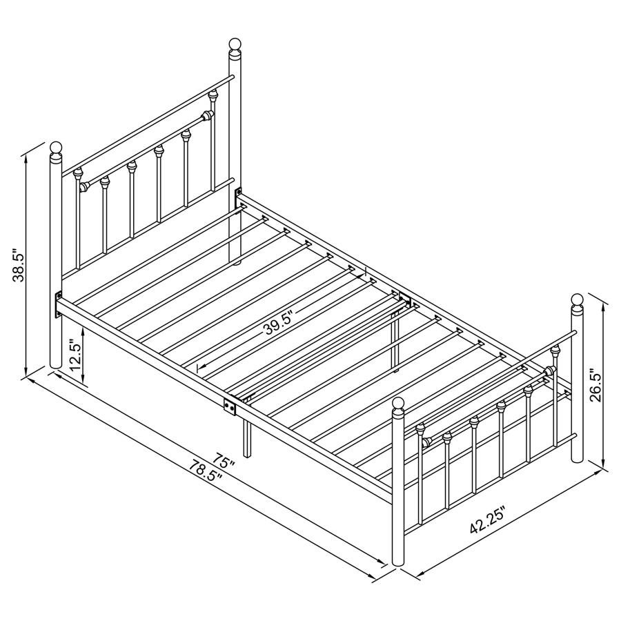 (image for) Canon Metal Twin Open Frame Bed White