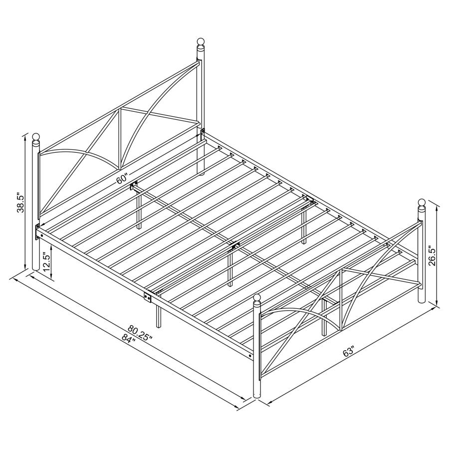 (image for) Hart Metal Queen Open Frame Bed Matte Black