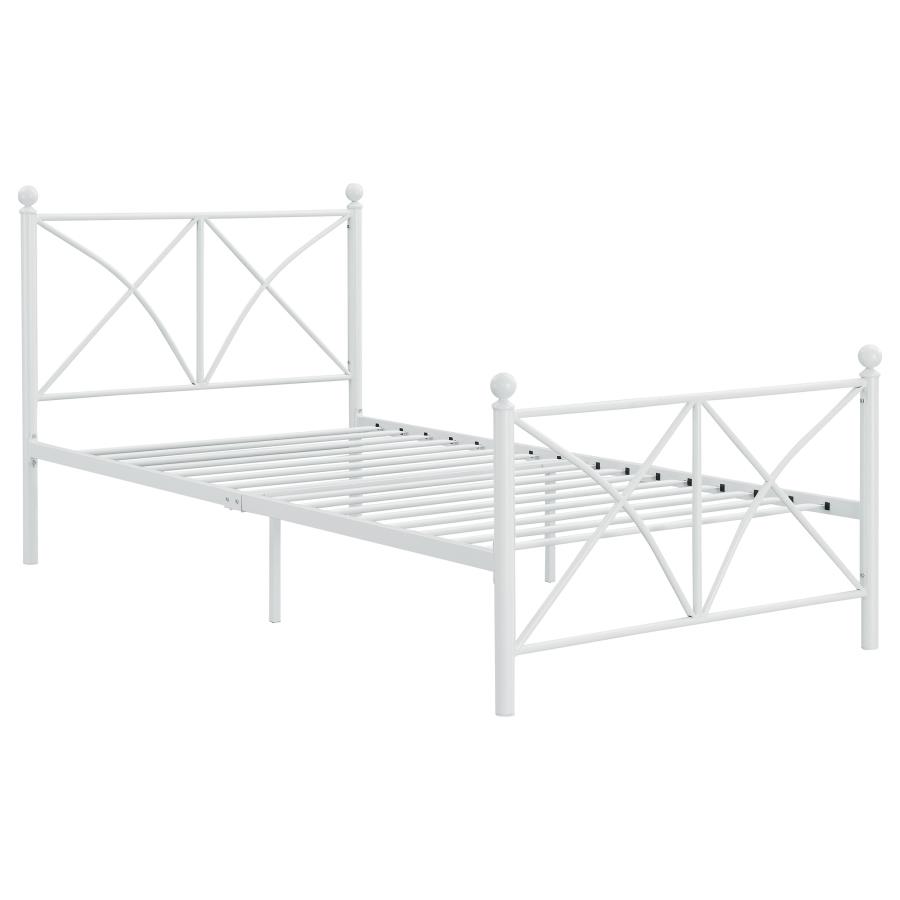 (image for) Hart Metal Twin Open Frame Bed White