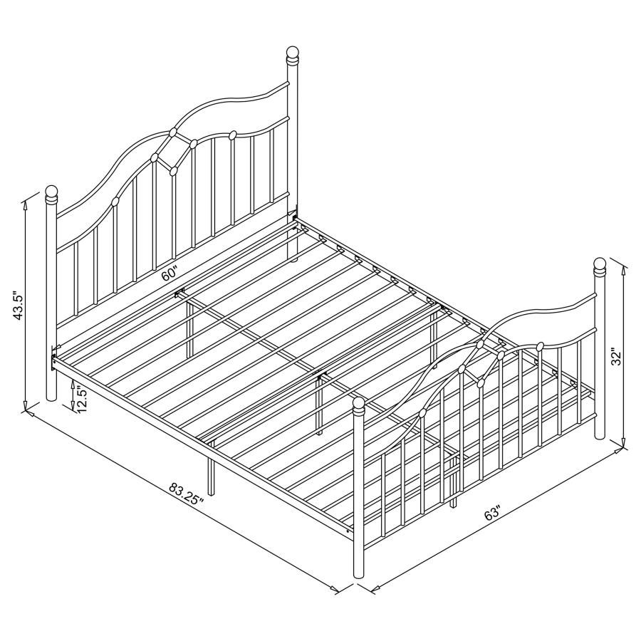 (image for) Klossen Metal Queen Open Frame Bed Black