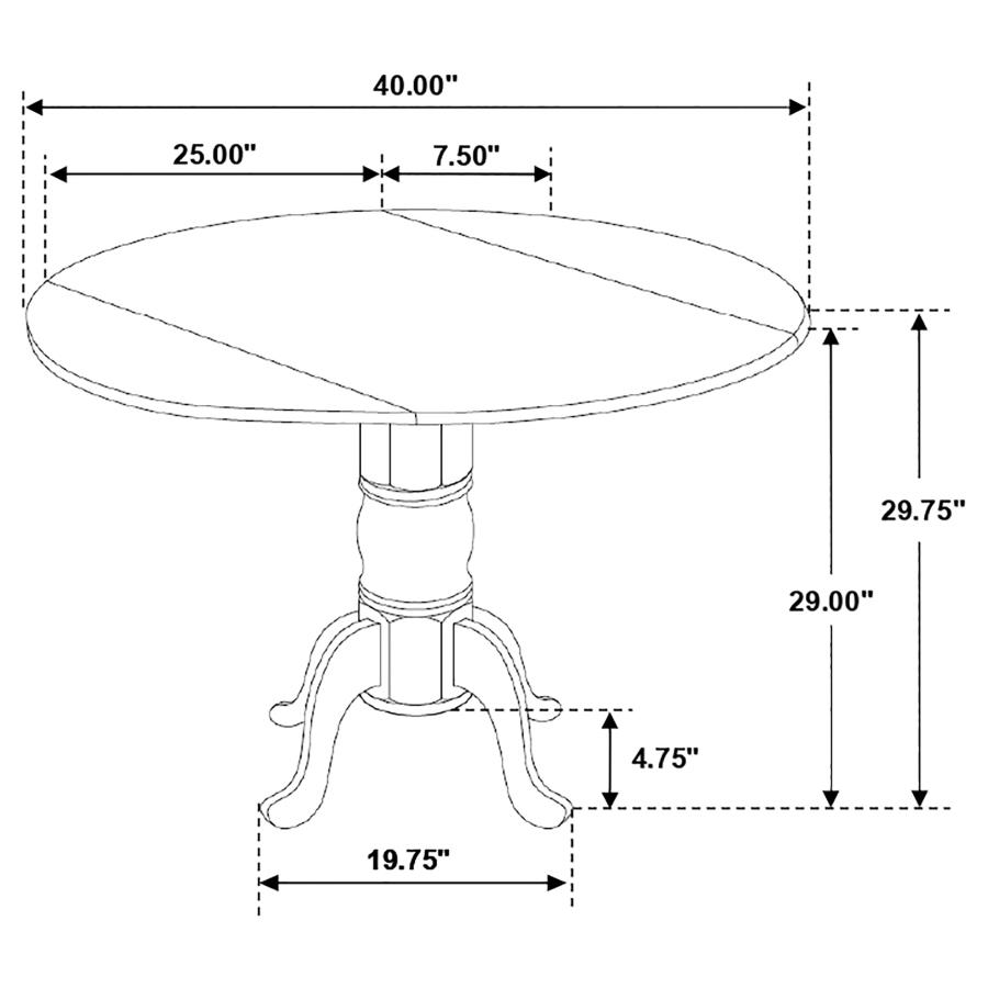 (image for) Allison 5-piece Round Drop Leaf Dining Table Set White