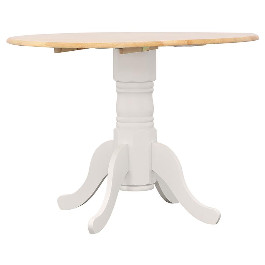 (image for) Allison Round 40-inch Drop Leaf Extension Dining Table White